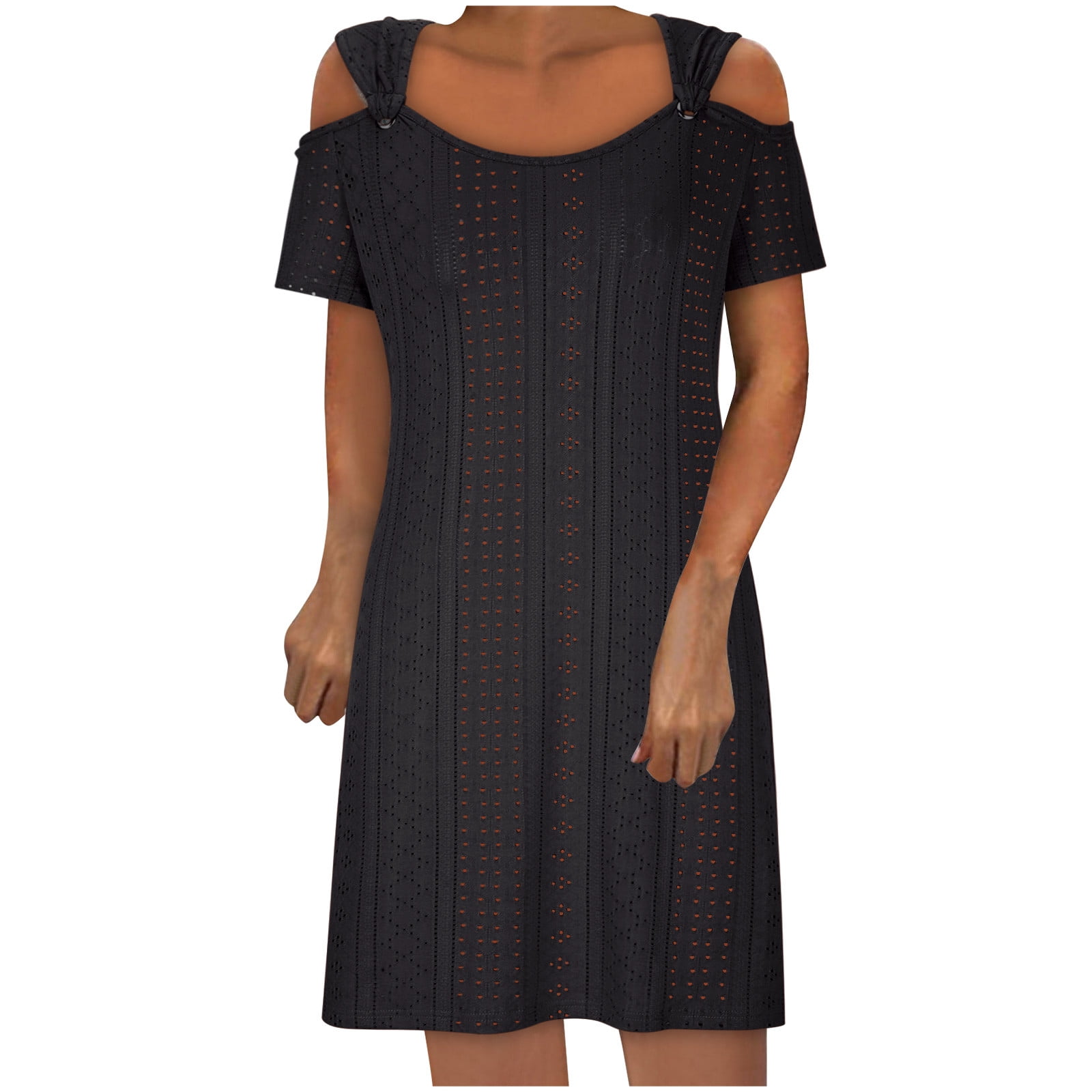 GAOVOT Women's Summer Tiered Midi Dress – Ruffle Puff Sleeve, Loose Fit, 100% Rayon - View #8
