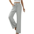 thumbnail image 1 of BLVB Womens Summer Spring Wide Leg Pants High Elastic Waisted Drawstring Casual Loose Comfy Lounge Trousers with Pockets, 1 of 8