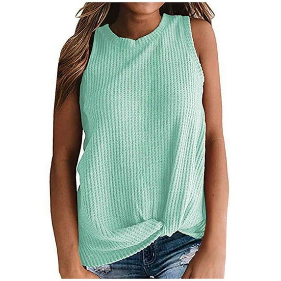 BLVB Womens Summer Tank Tops Knot Front Casual Sleeveless Shirts Blouses Loose Flowy Tunics Tops 2024 Fashion Outfits