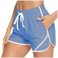 thumbnail image 1 of BLVB Womens Sweat Shorts Comfy Casual Lounge Drawstring Elastic Waist Summer Athletic Shorts with Pocket, 1 of 7