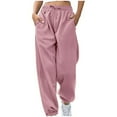 thumbnail image 1 of BLVB Womens Sweatpants Baggy High Waisted Fall Pants Cinch Bottom Joggers Lounge Trousers with Pockets Fashion, 1 of 6