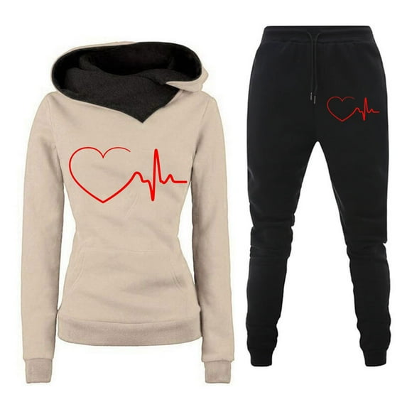 BLVB Womens Sweatsuits 2 Piece Set Fashion Pullover Hoodies and Sweatpants Tracksuits Jogger Set Lounge Matching Set