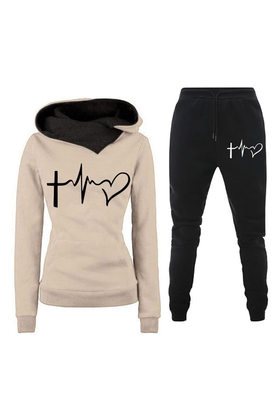 Womens Sweatsuits 2 Piece Set Fashion Pullover Hoodies and Sweatpants Tracksuits Jogger Set Lounge Matching Set