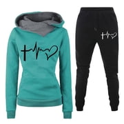 BLVB Womens Sweatsuits 2 Piece Set Fashion Pullover Hoodies and Sweatpants Tracksuits Jogger Set Lounge Matching Set