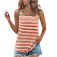 thumbnail image 1 of BLVB Womens Tank Tops Scoop Neck Loose Fitting Sleeveless Striped Tshirts Summer Flowy Curved Hem Tunic Tops, 1 of 7