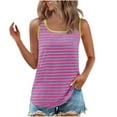 thumbnail image 1 of BLVB Womens Tank Tops Scoop Neck Loose Fitting Sleeveless Striped Tshirts Summer Flowy Curved Hem Tunic Tops, 1 of 7