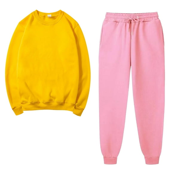 BLVB Womens Tracksuits 2 Piece Outfits Casual Crewneck Long Sleeve Pullover Sweatshirt and Sweatpants Sets Sweatsuit