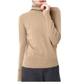 thumbnail image 1 of BLVB Womens Turtleneck Long Sleeve Shirts Knit Thermal Tops Lightweight Pullover Sweater Fall Winter Base Layer Outfits, 1 of 5