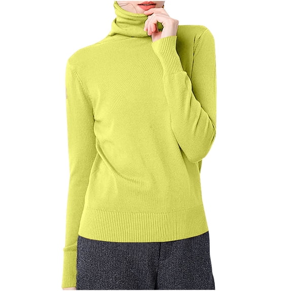 BLVB Womens Turtleneck Long Sleeve Shirts Knit Thermal Tops Lightweight Pullover Sweater Fall Winter Base Layer Outfits