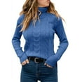thumbnail image 1 of BLVB Womens’ Turtleneck Pullover Cable Long Sleeve Basic Soft Sweater Solid Color Fall Winter Trendy Knit Tops, 1 of 3