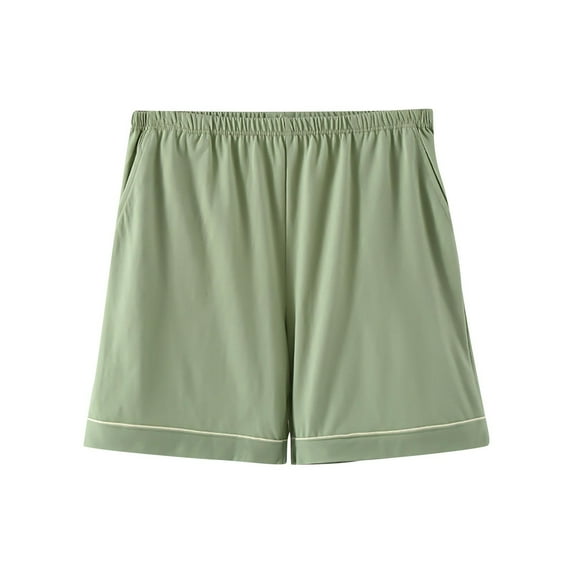 BLVB Womens Ultra-Soft Athletic Lounge Casual Sweat Shorts with Pockets High Waisted Elastic Wide Leg Pajama Shorts Sleepwear