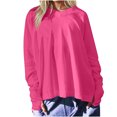 thumbnail image 1 of BLVB Womens V Neck Workout Sweatshirts Long Sleeve Solid Color Loose Pullover Casual Fall Tops with Thumb Hole, 1 of 7
