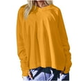 thumbnail image 1 of BLVB Womens V Neck Workout Sweatshirts Long Sleeve Solid Color Loose Pullover Casual Fall Tops with Thumb Hole, 1 of 7