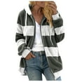 thumbnail image 1 of BLVB Womens Winter Fuzzy Jacket Full Zip Hooded Sweatshirts Coats Oversized Fluffy Warm Outerwear with Drawstring, 1 of 5