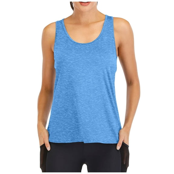 BLVB Womens Workout Tops for Women Racerback Tank Tops Yoga Shirts Athletic Running Tank Tops Sleeveless Gym Clothes