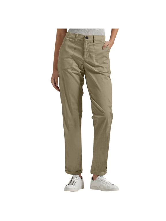Work Pants Women Dressy Casual Plus Size Cargo Khakis High Waist Straight Leg Twill Chino Slacks Fall Fashion