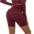 thumbnail image 1 of BLVB Workout Biker Shorts for Women High Waisted Exercise Athletic Gym Running Fitness Shorts Yoga Clothes Wine A2, 1 of 7