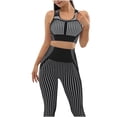 thumbnail image 1 of BLVB Workout Outfits for Women 2 Piece Outfits Seamless Crop Tank High Waist Yoga Leggings Sets Active Wear Black, 1 of 4