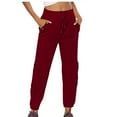 thumbnail image 1 of BLVB Workout Pants for Women Elastic High Waisted Drawstring Sweatpants Solid Casual Running Lounge Trouser with Pockets, 1 of 6
