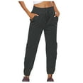 thumbnail image 1 of BLVB Workout Pants for Women Elastic High Waisted Drawstring Sweatpants Solid Casual Running Lounge Trouser with Pockets, 1 of 6