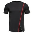 thumbnail image 1 of BLVB Workout Tops for Men Crewneck Short Sleeve Summer Shirts Irregular Hem Casual Gym Running Tee Blouse, 1 of 6