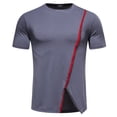 thumbnail image 1 of BLVB Workout Tops for Men Crewneck Short Sleeve Summer Shirts Irregular Hem Casual Gym Running Tee Blouse, 1 of 6