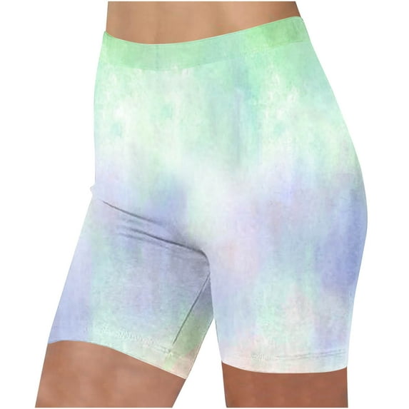 BLVB Workout Yoga Shorts Leggings for Women Tie-Dyed Scrunch High Waisted Seamless Booty Fitness Gym Biker Shorts