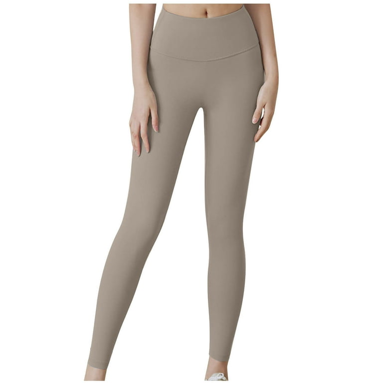 BLVB Yoga Pants for Women High Waisted Leggings Workout Sports Running  Athletic Tights Pants for Women Khaki