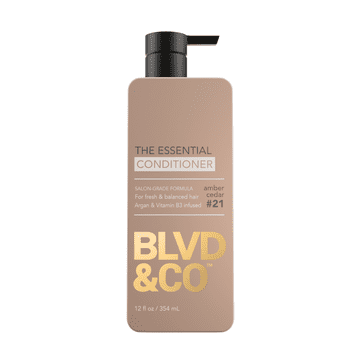 BLVD & CO Men's Daily Essential Conditioner with Argan Oil and Vitamin B3 for Fresh and Nourished Hair, Amber Cedar Scent, 12 fl oz Bottle