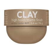 BLVD & CO Mens Clay, High Hold Matte Finish, Natural Styling Hair Clay with Marula Oil, Amber Cedar Scent, 3.4 oz Jar