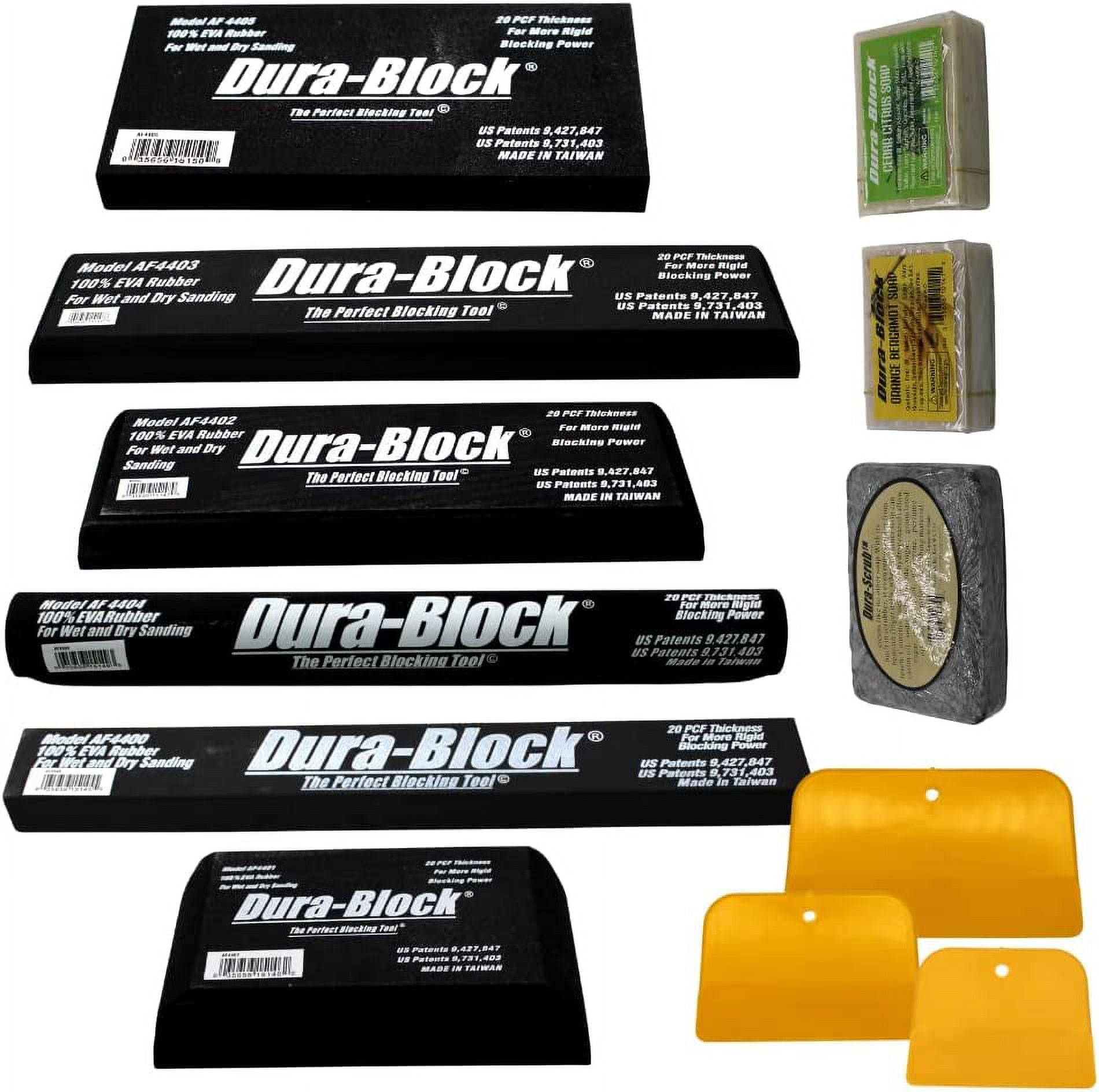 BLYSK and DuraBlock sanding block AF44L with a set of FREE hard plastic putty spreaders for
