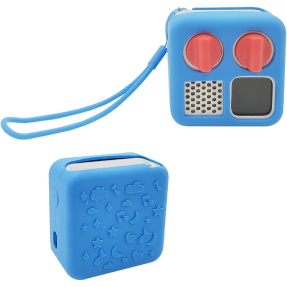 BLue Anti-Slip Silicone Cover for YOTO Mini Audio Player, Protective Sleeve Case for Mini Player; Accessory for Kids Music Players