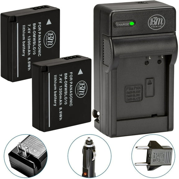 BM 2 DMW-BLG10 Batteries and Battery Charger for Panasonic Lumix DC-ZS80 DC-GX9 DC-LX100 II ZS200 ZS70 GX80 GX85 ZS60 ZS100 GF6 GX7K LX100K Cameras