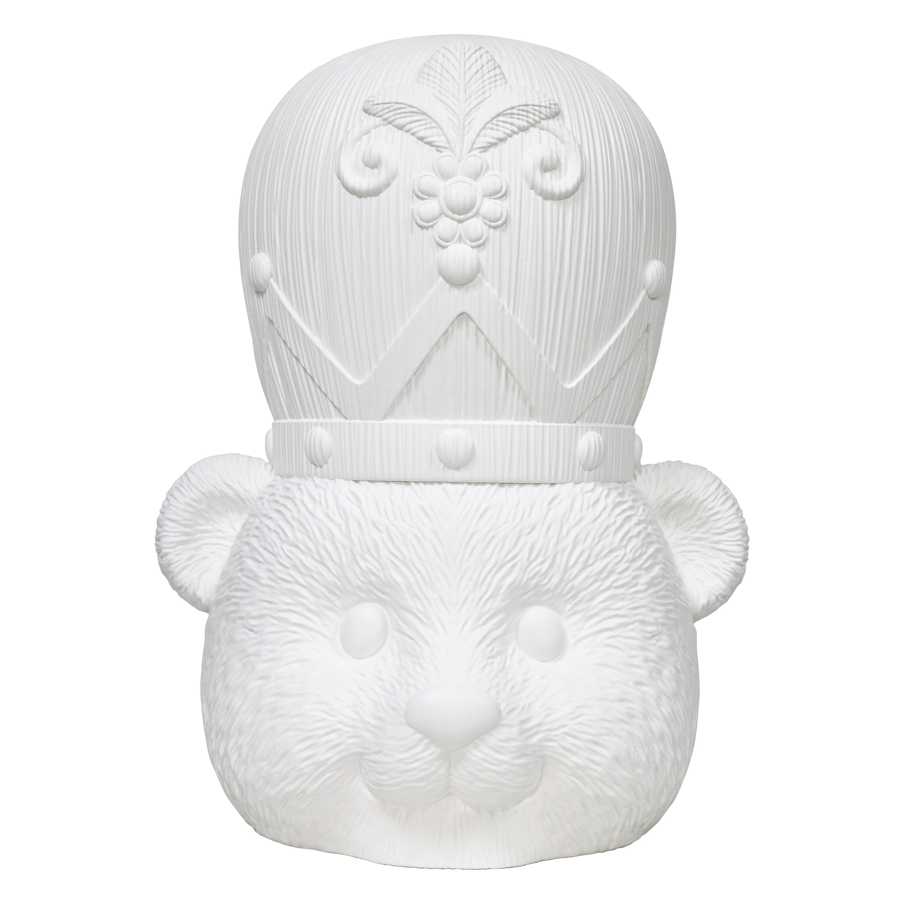 Paint-it-Yourself Blow Mold Bear Decorative Nutcracker Head, White, 22.4", by Holiday Time