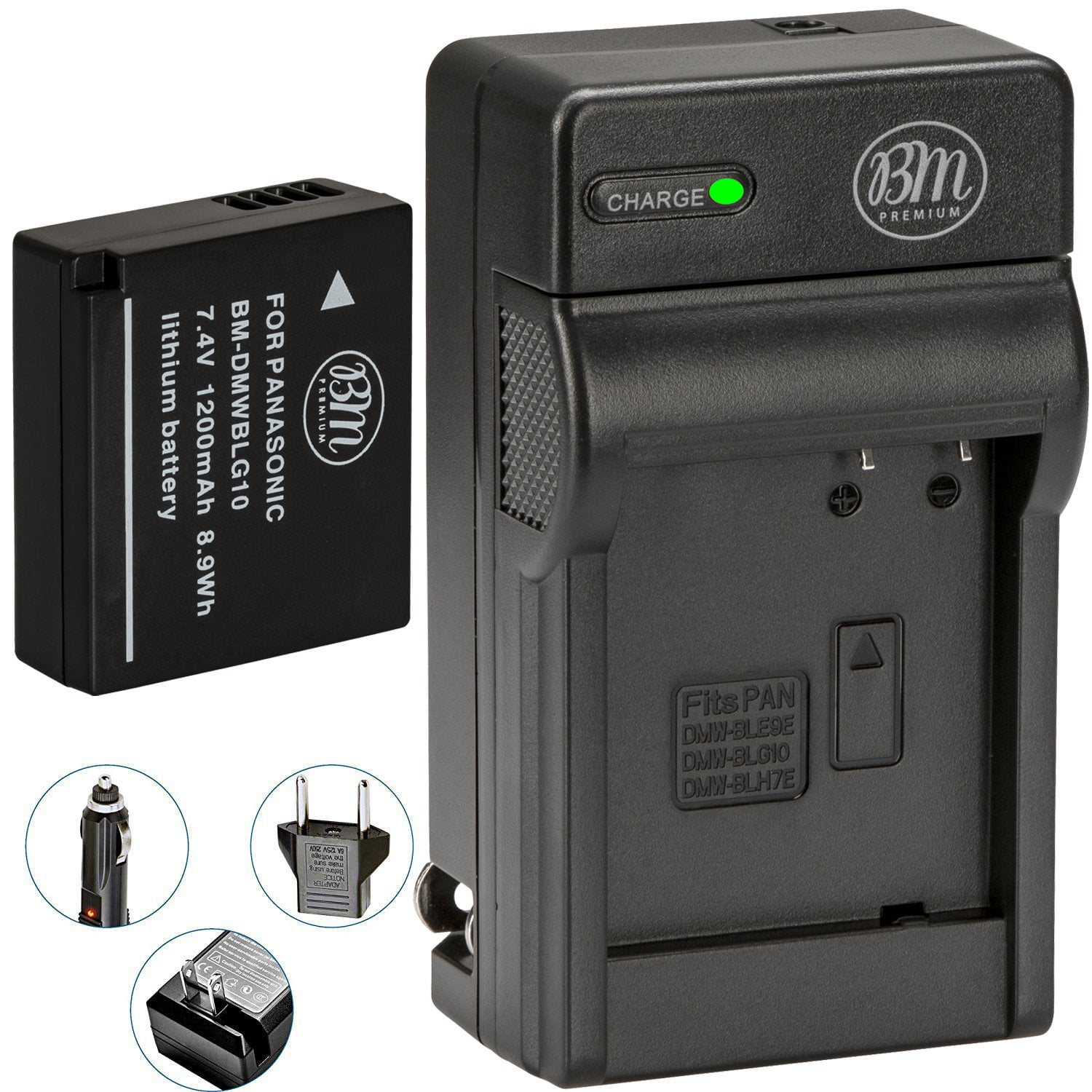Dot.Foto DMW-BLE9, DMW-BLE9E, DMW-BLG10, DMW-BLG10E Premium 1025mAh Batteria (x2) & Caricabatterie USB per Panasonic DC-TZ99, DC-TZ90 DMC-TZ100 DMC-GX7 DMC-TZ80 DC-LX100 II, DMC-GF6 DMC-GX80 DC-GX9