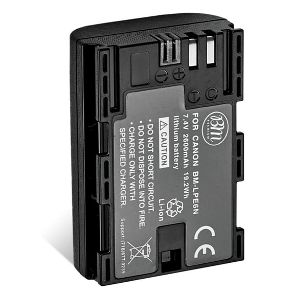 BM LP-E6N Battery for Canon EOS R EOS 60D EOS 70D EOS 80D EOS 90D EOS 5D II, 5D III, 5D IV EOS 5Ds EOS 6D EOS 6D Mark II EOS 7D EOS 7D Mark II Camera