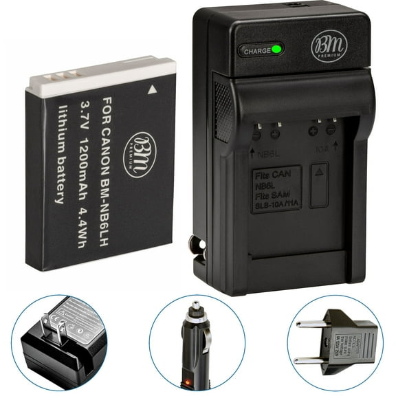 BM NB-6LH Battery and Charger for Canon PowerShot S120 SX170 IS SX260 SX280 SX500 SX510 SX520 SX530 SX540 SX600 SX610 SX700 SX710 ELPH 500 D30 Camera