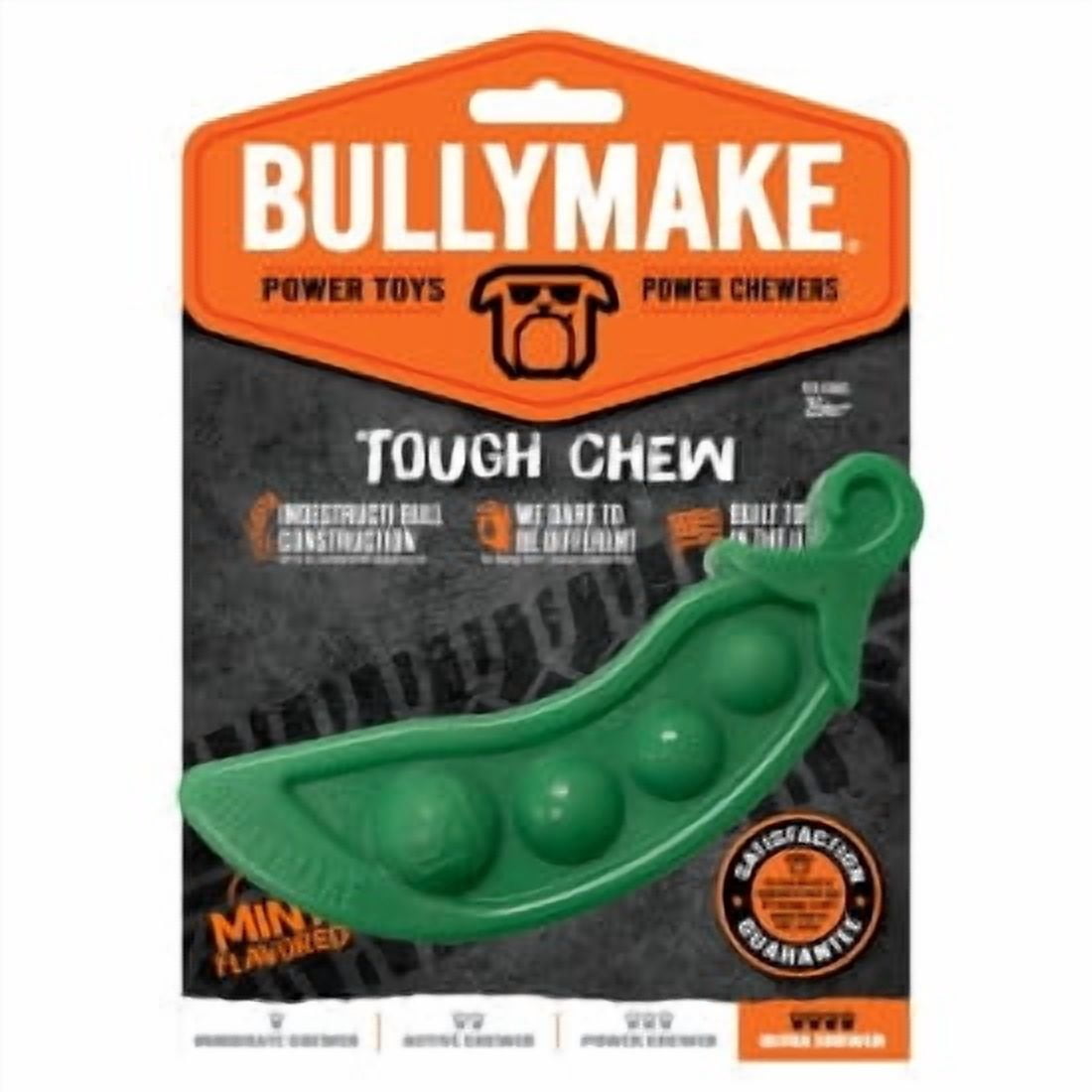 Bullymake Nylon Green Pea Pod Dog Toy - Mint Flavor for Power Chewers
