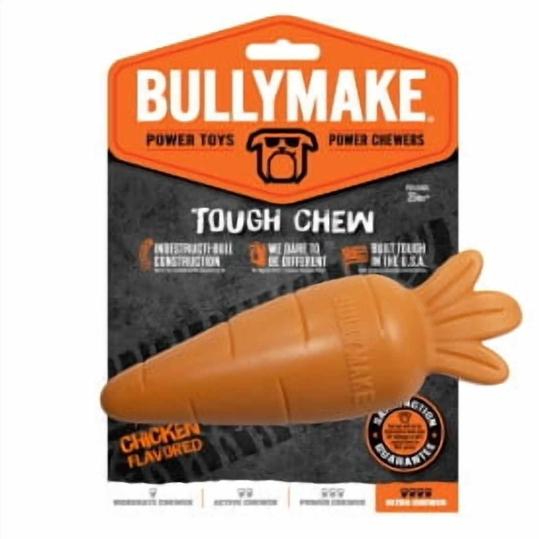 BM Nylon Orange Carrot Dog Toy - Chicken Flavor