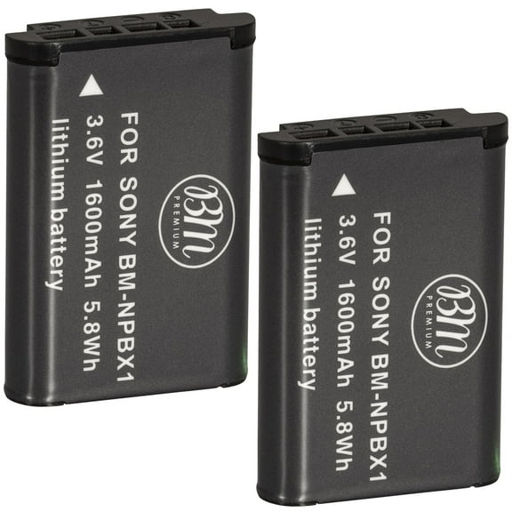 BM Premium 2 Pack NP-BX1 /M8 Batteries for Sony CyberShot DSC-RX100, RX100 V, RX100 VII, DSC-RX1R II, HX50V, HX60V, HX80V, HX90V, WX300, WX350 Cameras