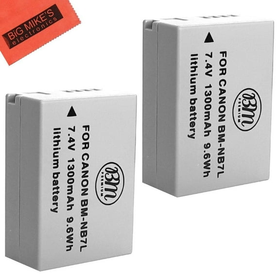 BM Premium 2-Pack Of NB-7L Batteries For Canon PowerShot G10 G11 G12 SX30 IS Digital Camera