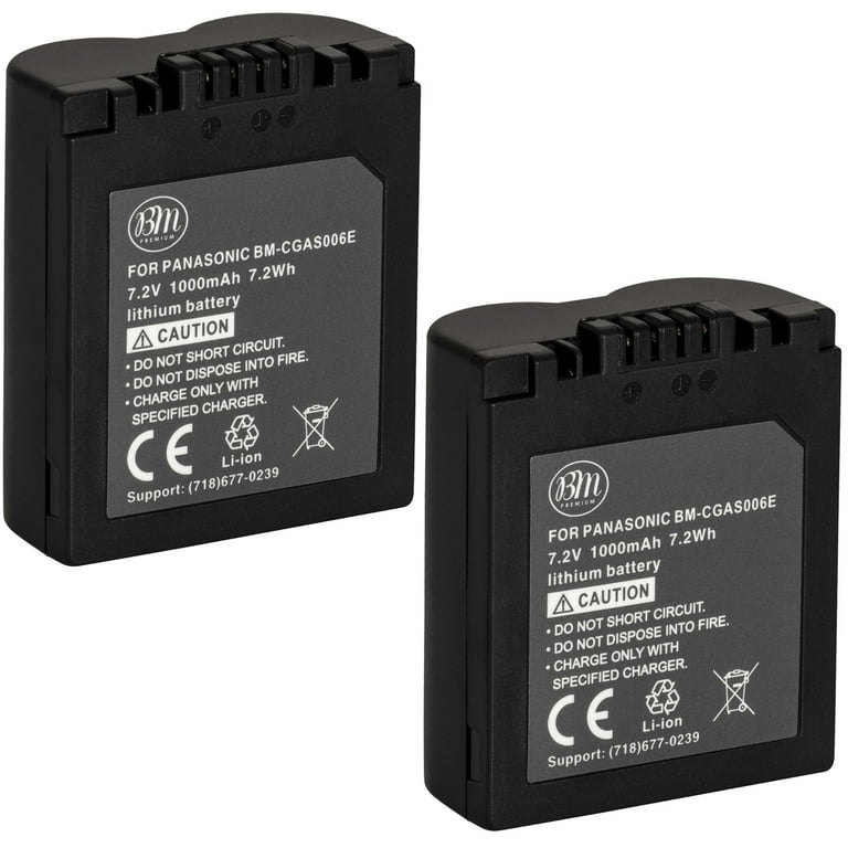 BM Premium 2 Pack of CGA-S006 Batteries for Panasonic Lumix DMC-FZ7, DMC-FZ8, DMC-FZ18, DMC-FZ28, DMC-FZ30, DMC-FZ35, DMC-FZ38, DMC-FZ50 Cameras BM Premium 2 Pack of CGA-S006 Batteries for Panasonic Lumix DMC-FZ7, DMC-FZ8, DMC-FZ18, DMC-FZ28, DMC-FZ30, DMC-FZ35, DMC-FZ38, DMC-FZ50 Cameras