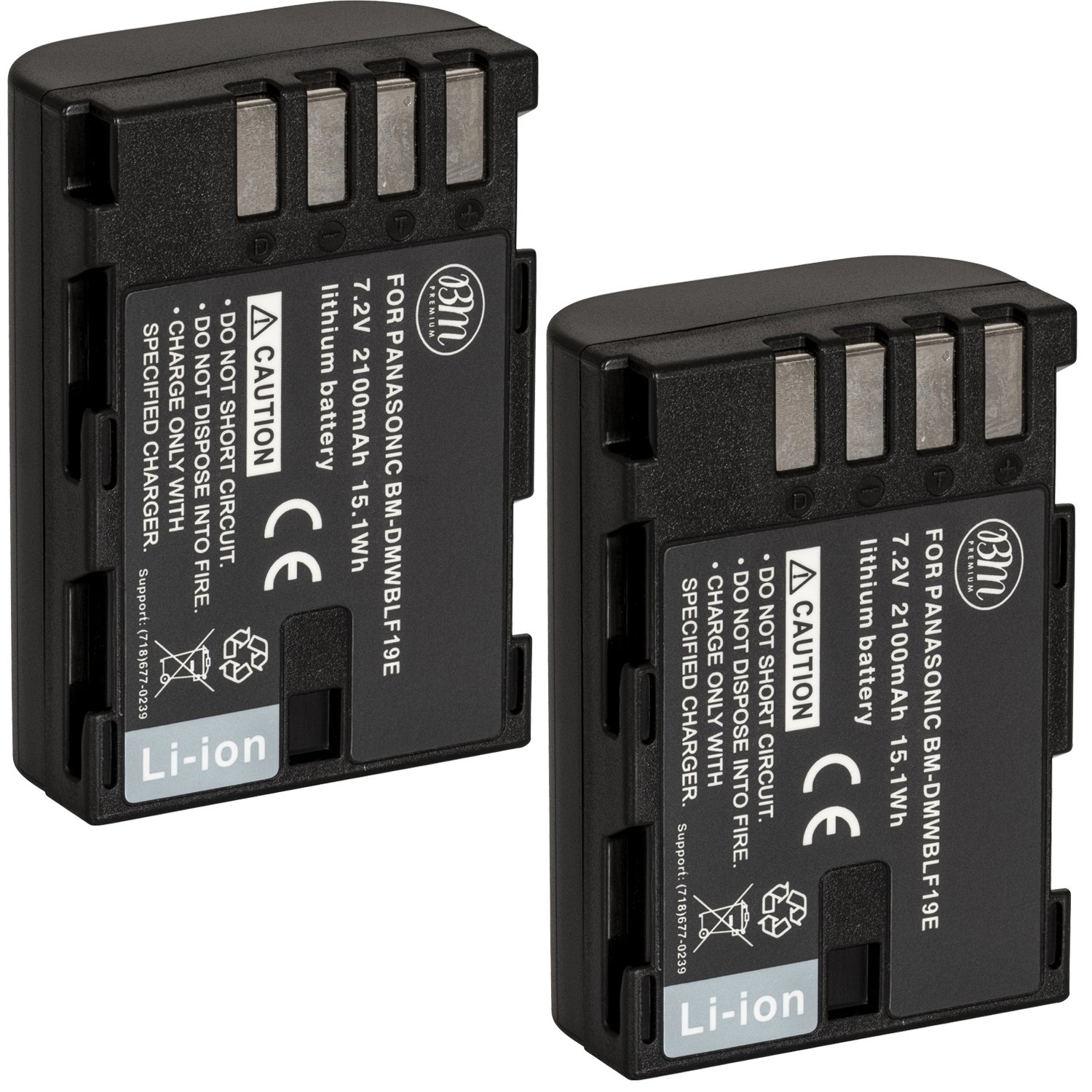 2 Batterie Dot.Foto DMW-BLF19 7.2V 1860mAh Per Panasonic Lumix GH3, GH4, G9, GH5, GH5S, GH5M2 – Premium A-grade, Senza Effetto Memoria, Sicurezza Integrata