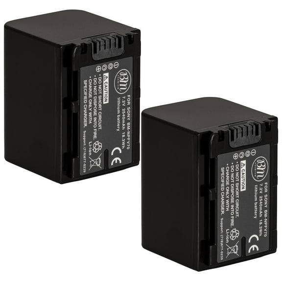 BM Premium 2 Pack of NP-FV70 Batteries for Sony Handycam Camcorders