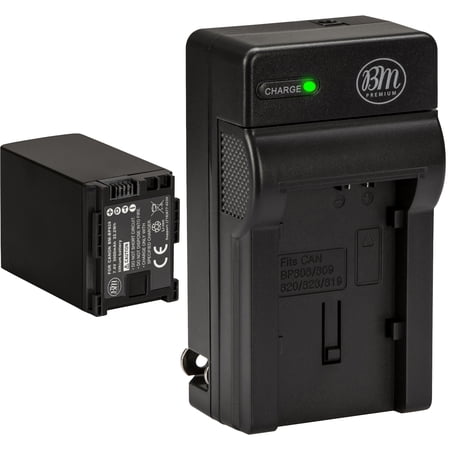 BM Premium BP-828 Battery and Charger for Canon VIXIA HFM300, HFM301, HFM40, HFM41, HFM400, HFS200 Camcorders