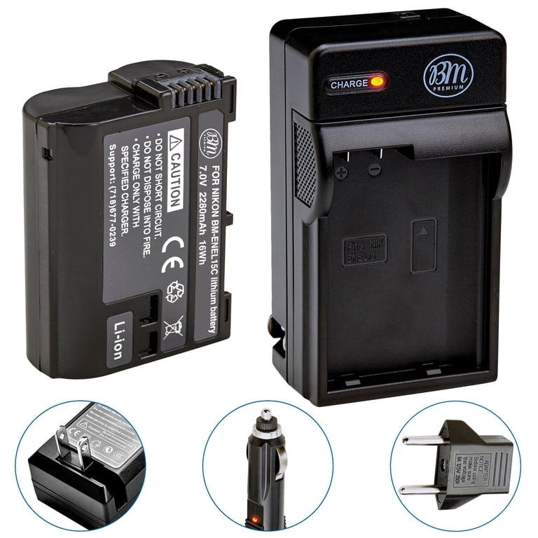 BM Premium Rechargeable EN-EL15C High Capacity Battery and Charger