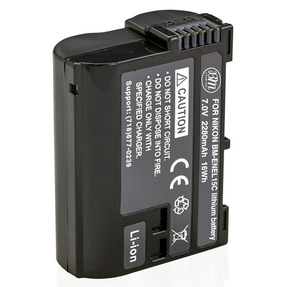 BM Premium EN-EL15C High Capacity Battery for Nikon Z5, Z6, Z6 II, Z7, Z7II, D600, D610, D750, D780, D800, D810, D850, D7100, D7200, D7500 Cameras