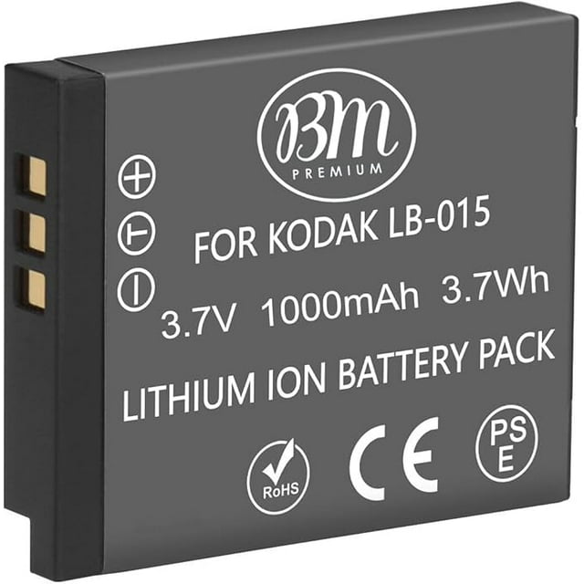 BM Premium 2-Pack LB-015 Batteries For Kodak PIXPRO WPZ2 Camera - 1000mAh Li-ion