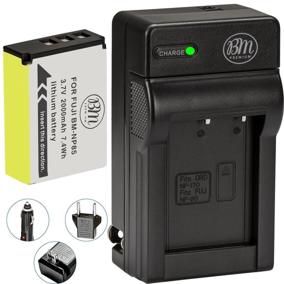 BM Premium NP-85 Battery and charger for Fujifilm FinePix S1 SL240 SL260 SL280 SL300 SL305 SL1000 Digital Cameras