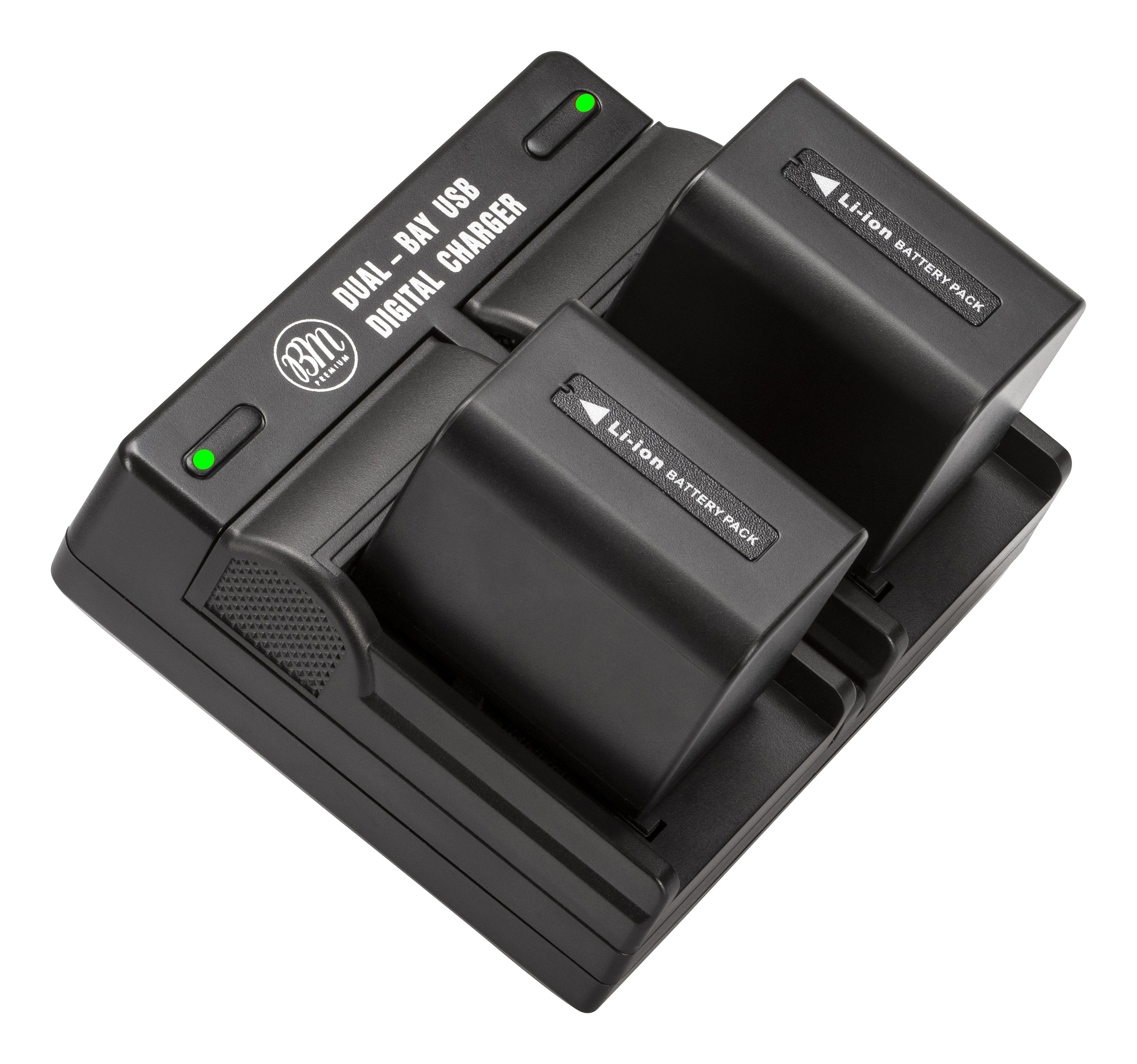 BM Premium Pack of 2 NPFV70 Batteries and Dual Bay Battery Charger for